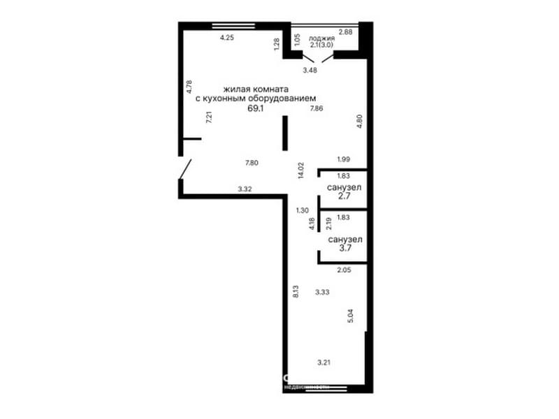 Евротрёшка на Аэродромнной, 20. Планировка