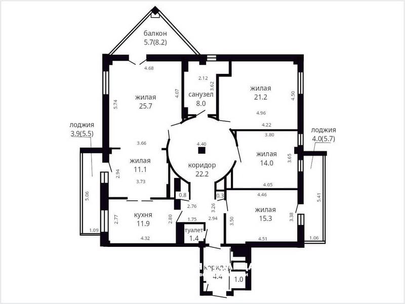 Пятикомнатная квартира на Калининградском переулке, 6. Планировка
