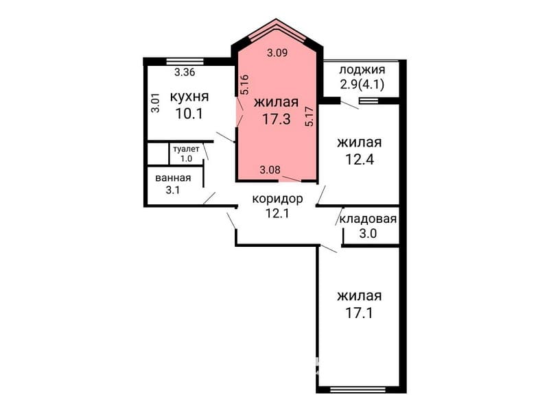 Комната в Минске в трёхкомнатной квартире, Охотская ул., 147