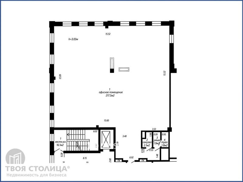 Офисное помещение в Wiling Hotel Minsk на Ленина 50. Планировка