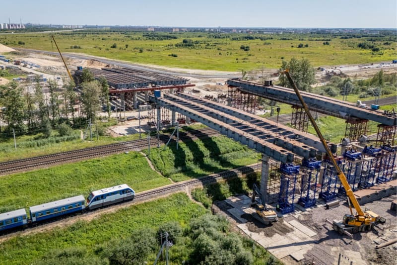 Строительство путепровода у Лебяжьего