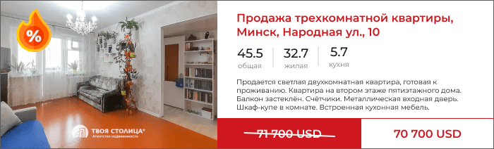 Трёхкомнатная квартира, ул. Народная, 10