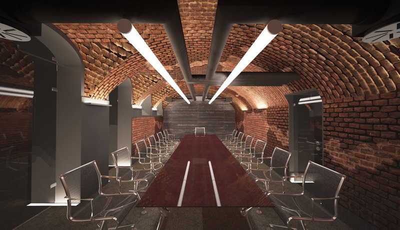 Стильное помещение в цоколе