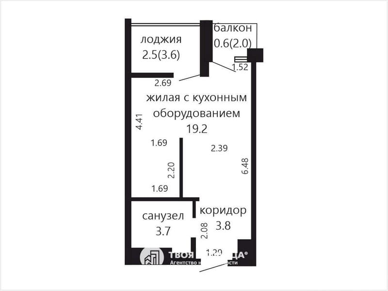 Студия на Левина, 9 - Планировка