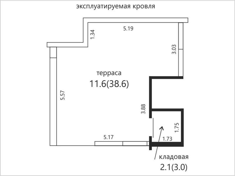 Планировка террасы в квартире в Новой Боровой