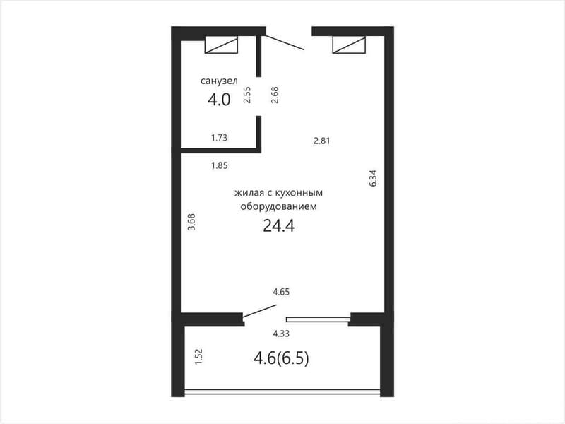 Студия с ремонтом на Игоря Лученка, 28. Планировка Студия с ремонтом на Игоря Лученка, 28. Планировка