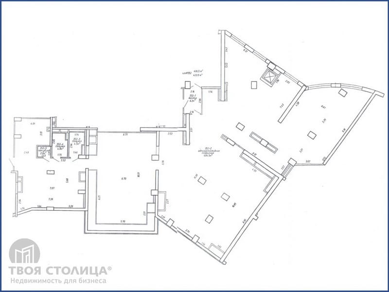 Планировка офиса 422 кв.м. в Славянском квартале
