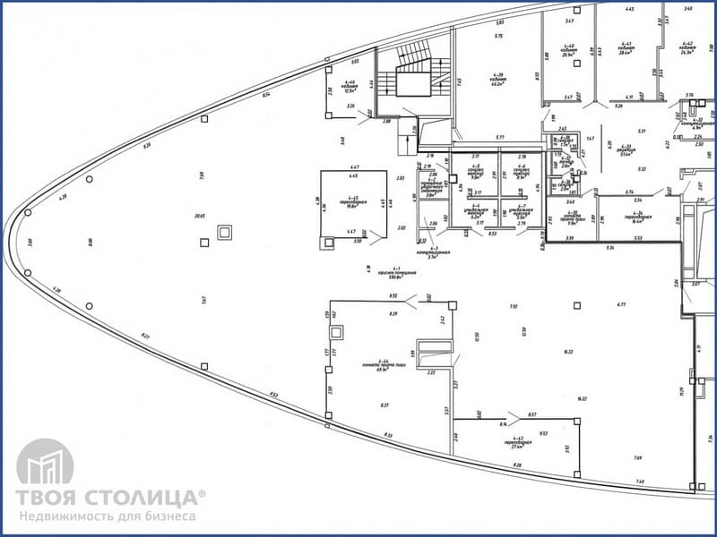 Офис в Riviera Plaza на Победителей 110. Планировка