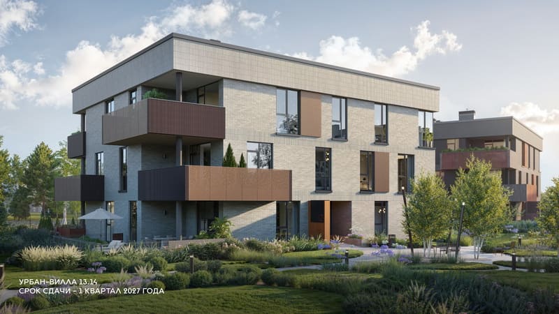 Урбан-вилла 13.14 в Зелёной гавани. Вид со двора