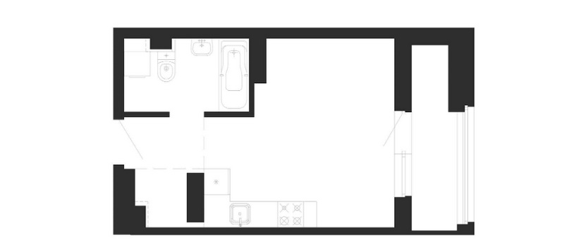 Планировка многофункционального помещения площадью 29.38 кв.м. в здании “Эверест”