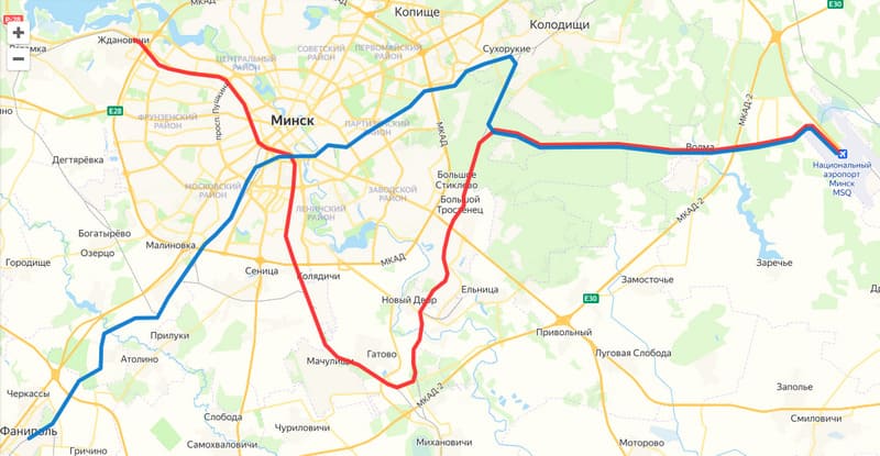 Варианты маршрутов городских электричек через Зелёный Бор