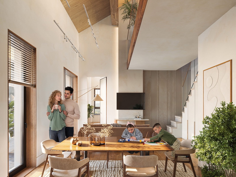 Мансардная квартира с антресолями в новом ситихаусе 6.17 в Зеленой гавани