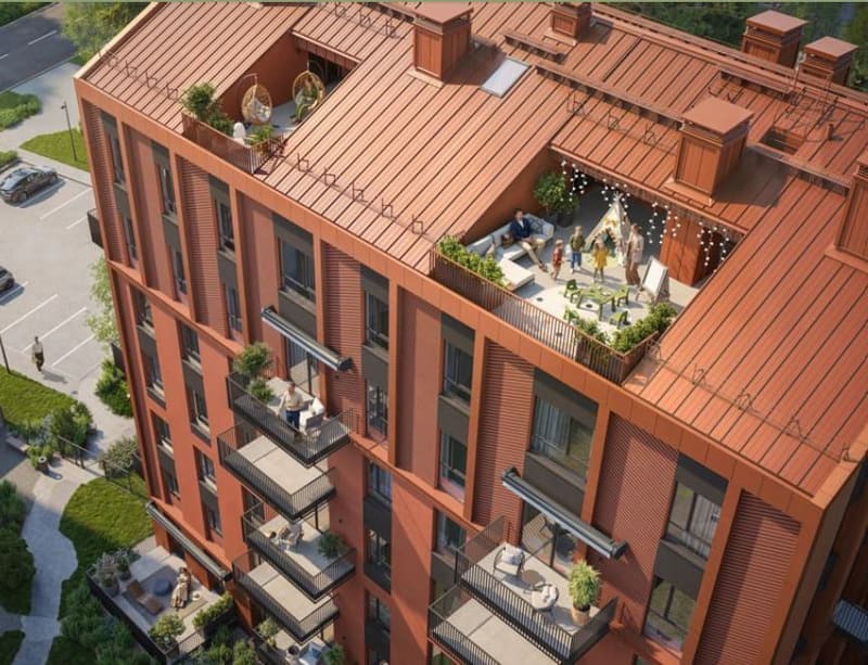 Террасы на крыше нового ситихауса в Зелёной гавани