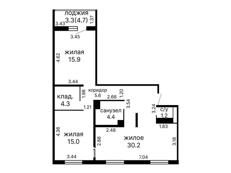 Трёхкомнатная квартира в Грушевом квартале. Новая Боровая, Авиационная, 19. Планировка Трёхкомнатная квартира в Грушевом квартале. Новая Боровая, Авиационная, 19. Планировка