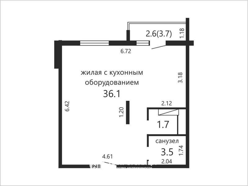 Планировка квартиры с террасой на крыше в Новой Боровой