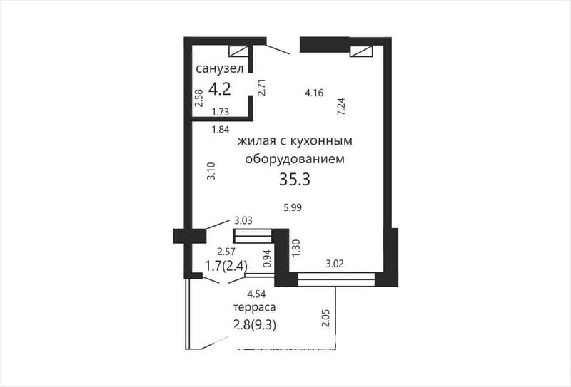 Евродвушка с ремонтом на Братской. Планировка