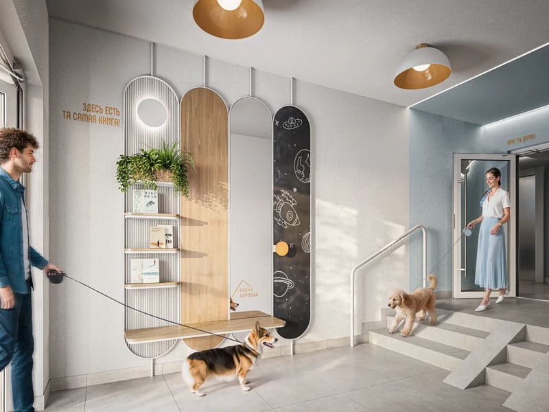 Дом Лунный свет в Новой боровой - встреча соседей с собаками Дом Лунный свет в Новой боровой - встреча соседей с собаками