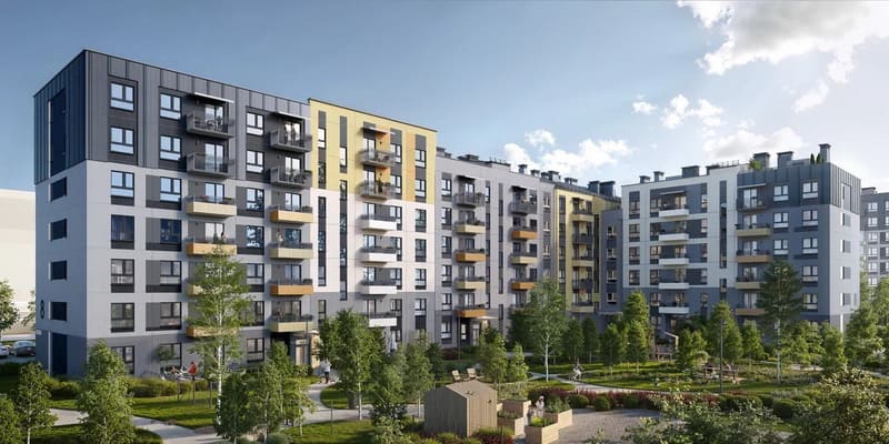 Дом с патио на крыше - вид со двора