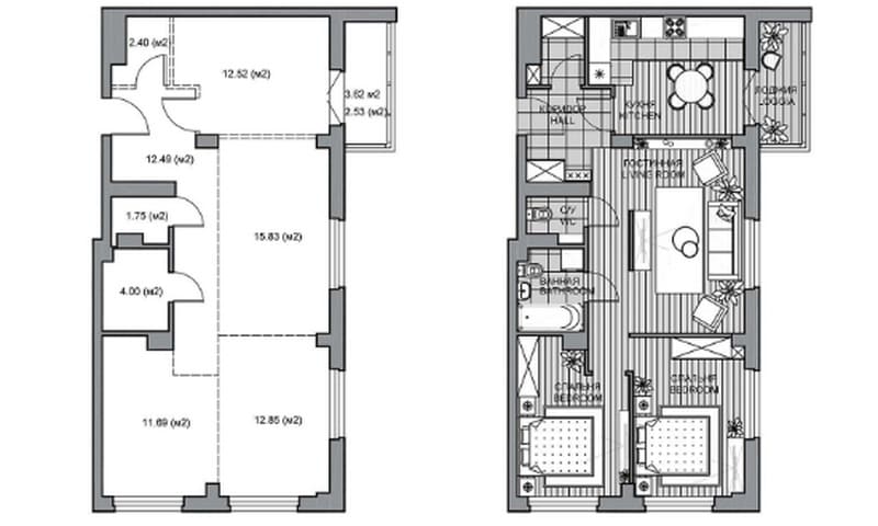 Планировка квартиры на Белградской 1