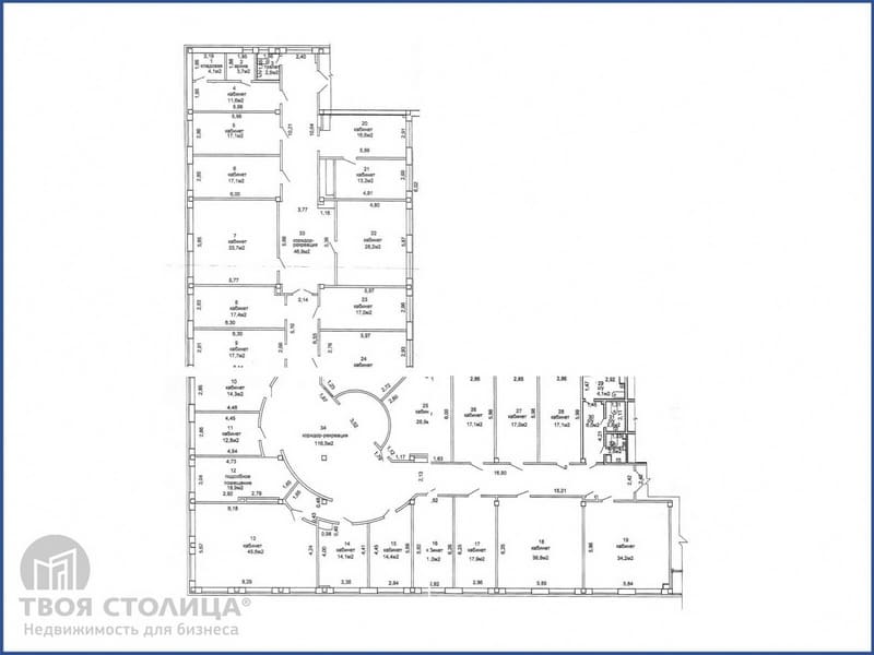 Офисный этаж в БЦ Модум Плаза, на Володько 6. Планировка