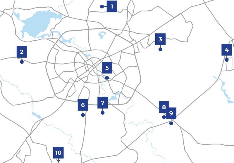 Карта новых объектов складской недвижимости в Минском регионе, 2025