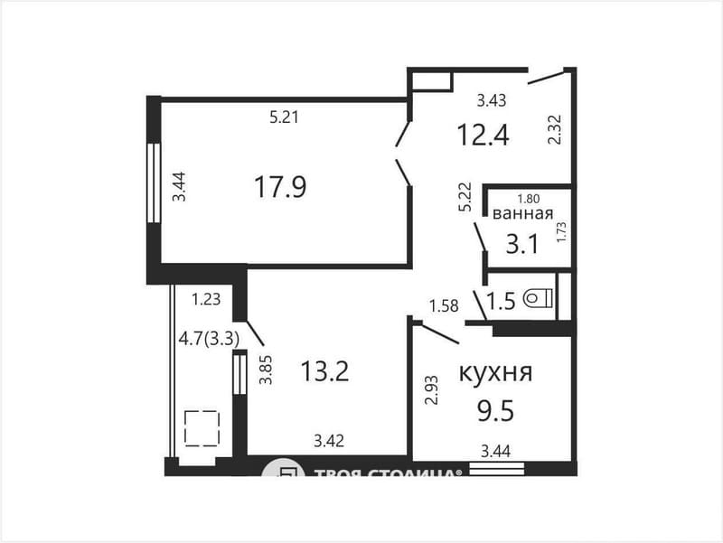 Двушка на Гвишиани, 9. Планировка