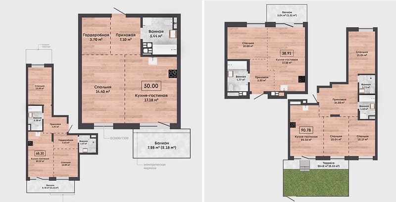 Планировки квартир в Зелёной гавани