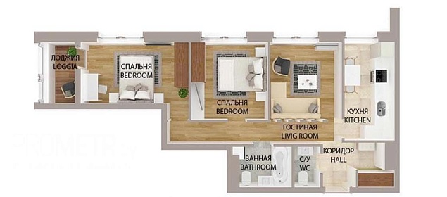  3-комнатная 65.1 - фото 0